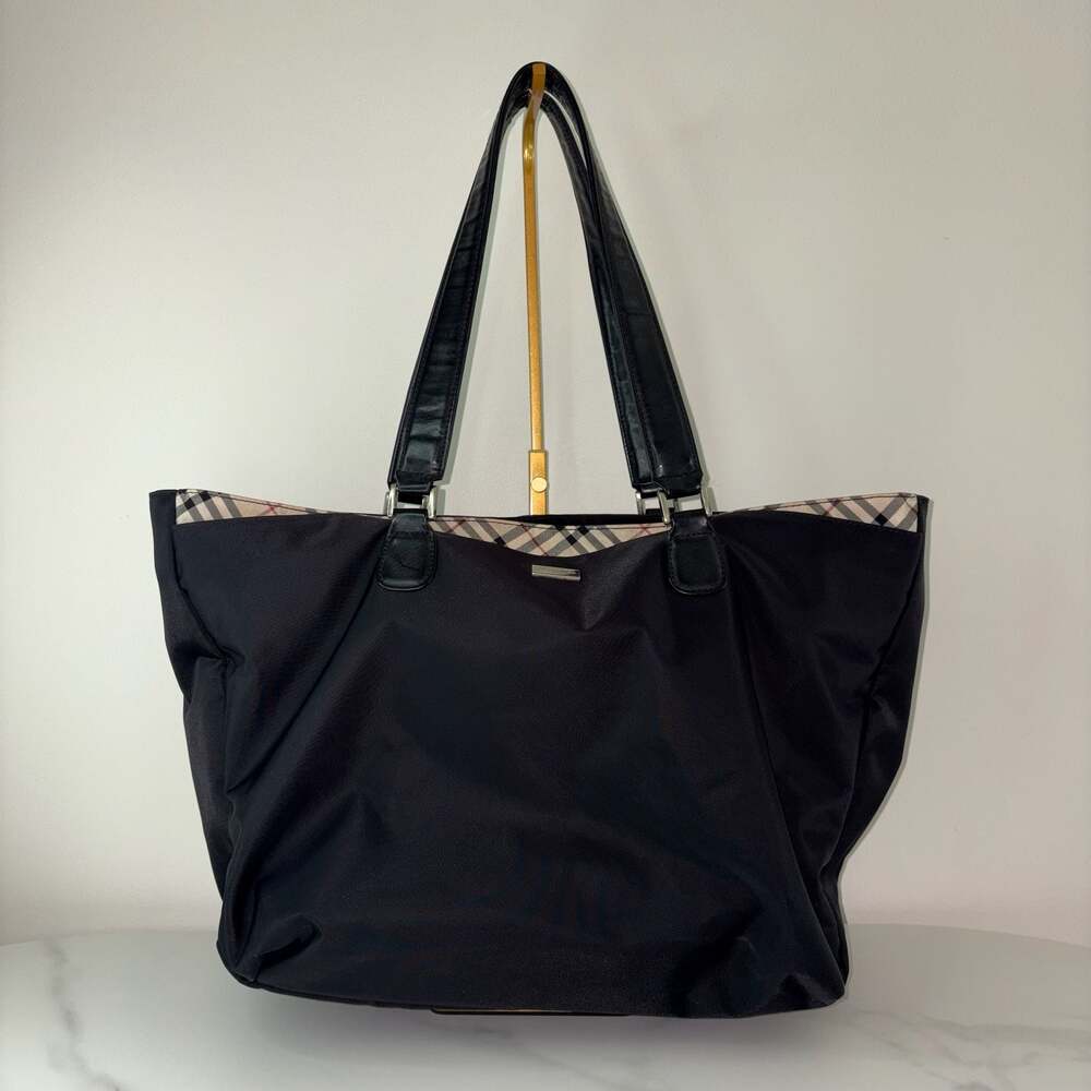 Burberry Blue Label Nylon Tote Bag with Nova Check Trim